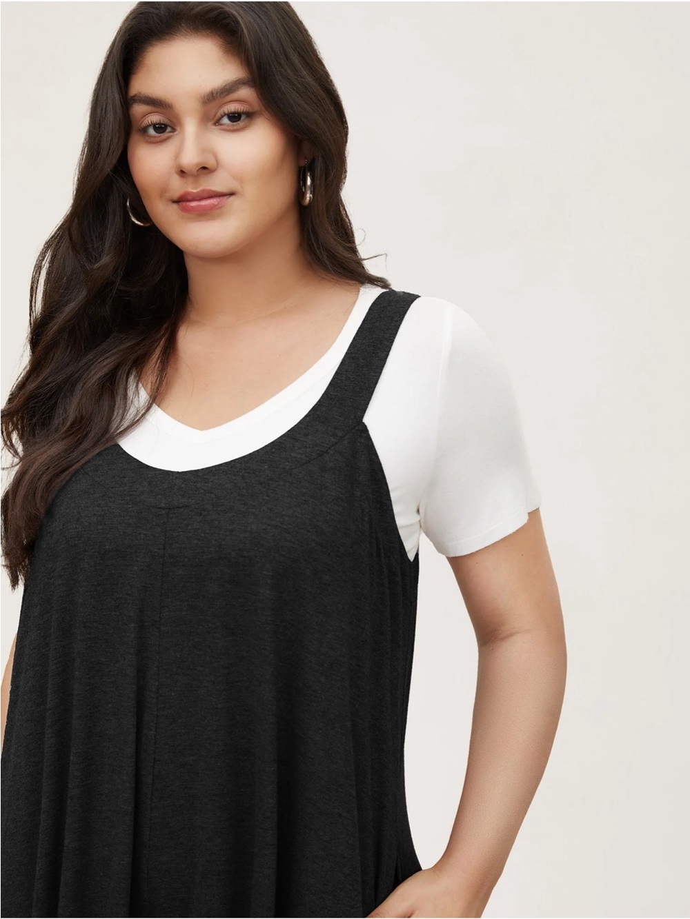 BloomChic 4XL Supersoft Essentials Solid Pocket Adjustable Straps Jumpsuit